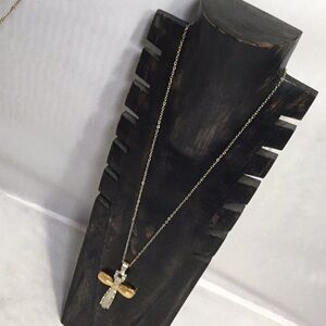 GOLD & SILVER CROSS NECKLACE